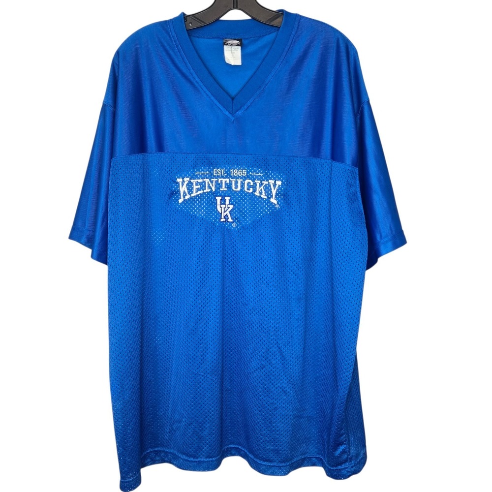 Vtg University of Kentucky Wildcats Jersey XL Blue Mesh V-Neck Signal Sport UK
